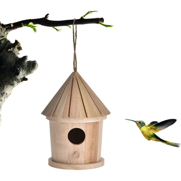 Handgjorda fågelhus, träfågelhuslåda häckningsboxar för fåglar Fågelhus att hänga upp fågelhus att hänga upp för trädgård och balkong