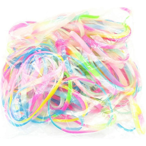 100-pack silikonarmband, armband som lyser i mörkret, presenter till pojkar och flickor