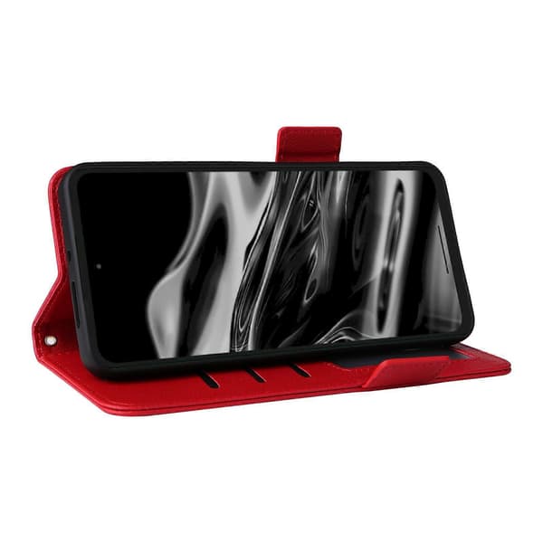 For XREAL Beam Pro Case Litchi Texture PU Leather Wallet Flip Phone Case Red