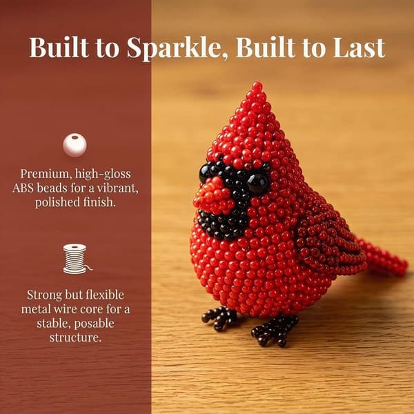 Mini 3D Perle Dyre DIY Sæt, 3D Perle Dyre Sæt, Nemt DIY Perlebroderi Sæt, Inkluderer 4 Søde Designs