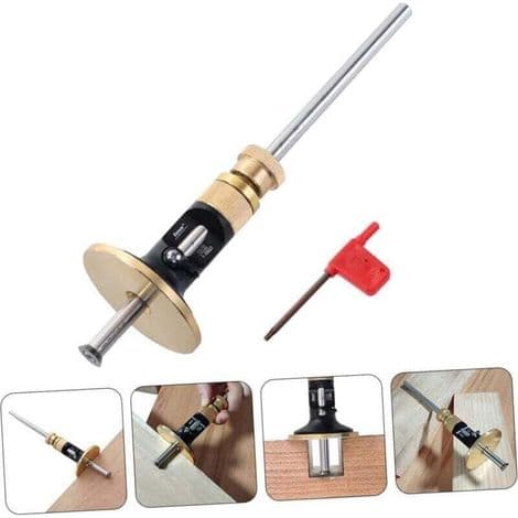 Marking Gauge, with Wheel for Soft and Hard Woods, Screwdriver Included (B), Safety Lock, Micro-Adjustment Function