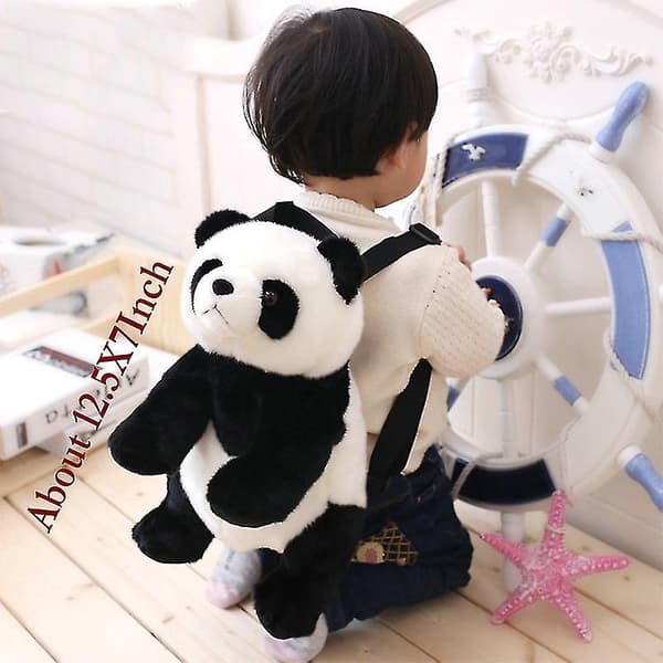 Panda Ryggsäck 32cm Justerbar Plysch Skolväska Barnpresent