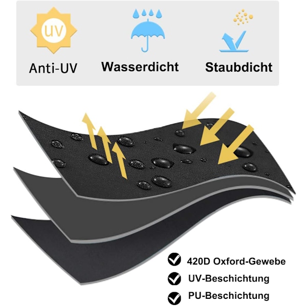 420D strandstolsskydd, 135x105x175/140cm strandstolsskydd, strandstolsskydd, vattentätt skyddande överdrag, med kardborreband,