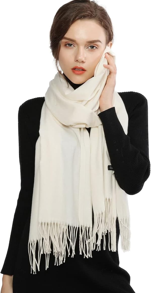 Dame Tørklæder Pashmina Sjaler og Slå-om til Bryllup Tørklæder til Kvinder Vinter Ivory