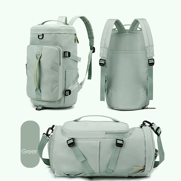 Resväska duffel Backpack, gym weekend vattentät duffelväska med skofack, lätt justerbar handbagage gymväska