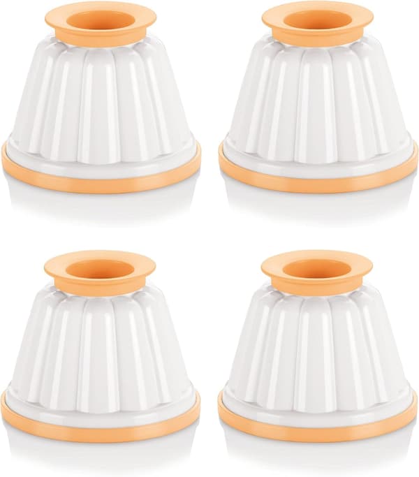 4 Puddingformer - Puddingkopper - Kopper med lokk - Kremformer - 150ml - DIY - Verktøy for dessertlaging - 7cm - Hvit