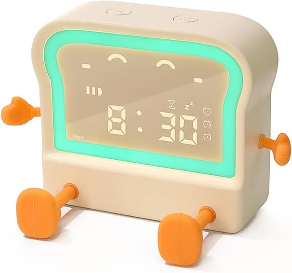 4-in-1 Kids Alarm Clock - With Timer, Colorful Night Light, Countdown & Alarm Clock