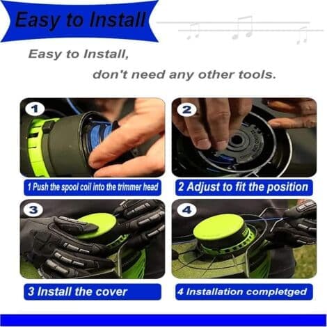 Trådspole for Ryobi One+ RAC124 AC14RL3A OLT1823 1832 RLT1825 1830 18V 24V 40V gresstrimmer reservedeler (4 stk)