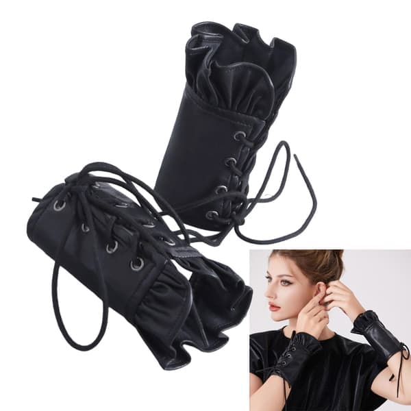 Justerbart gotiskt PU-läder armskydd Unisex festivaldräkttillbehör