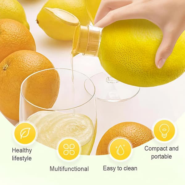 Lemon Squeezer, 2-Pack Manual Juicer with Screw Cap and Pour Spout - Handheld Citrus Press for Limes, Oranges, Easy to Clean and Carry for Kitchen.