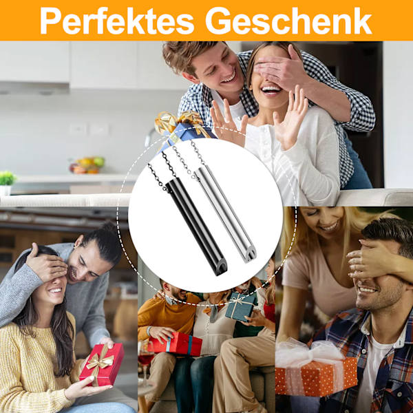 Paket med 2 ångestlättnadskedja, halsband mot ångest Mindful andningshalsband, Meditationsandningshalsband Stress relief andningskedja,