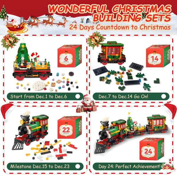 Christmas Countdown Hand-Tear Blind Box Calendar Three-Layer Building Blocks Children's DIY Creative Toys C C