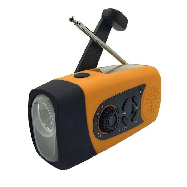 Solardriven vevradio med nödväder, bärbar TF/FM-radio med LED-ficklampa 2000 mAh