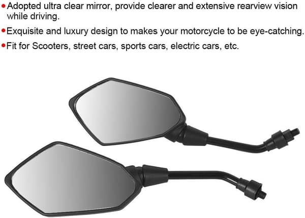 Rearview Mirrors Pair Universal Motorcycle Modification Rearview Mirror Motorcycle Accessories Black
