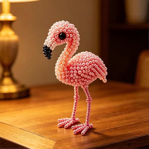 DIY Bird Beading Kit, Handmade Craft Kit with 4 Designs (Hummingbird, Flamingo, Sparrow, Eagle) B