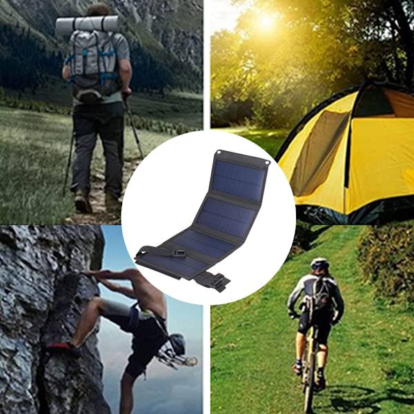 Solpanel hopfällbar väska, 8W 5V lätt solladdare med USB-utgång vattentät solladdare för telefon