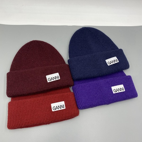 Stickad Ganni Vintermössa för Herr & Dam - Varm Mössa med Muddar, Stretchig Stickad Mössa, Hatt Khaki Khaki
