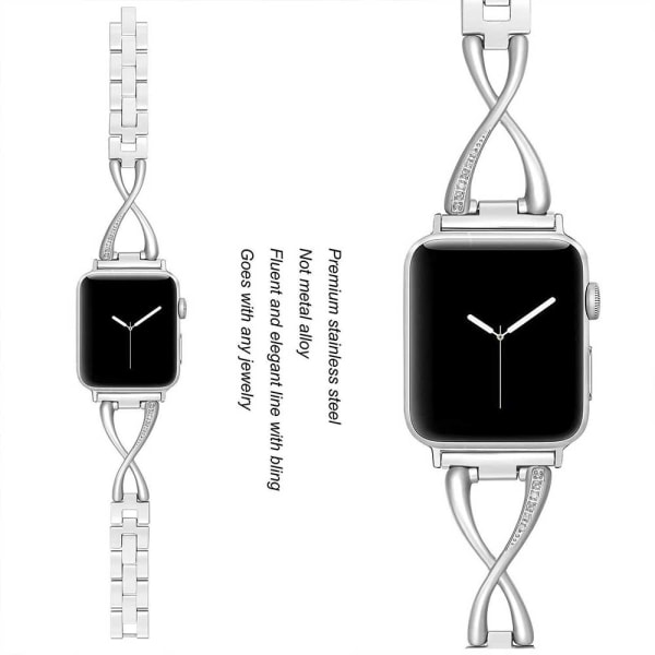 Apple Watch Band, Dam Bling Metal Armband iWatch Band Ersättning 38mm Elegant svart
