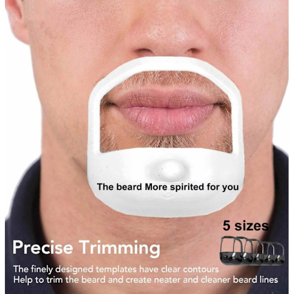 Skäggformare Getskägg Mustasch Grooming Verktyg Ansiktshår Styling Mall För Man 5 St/set white white