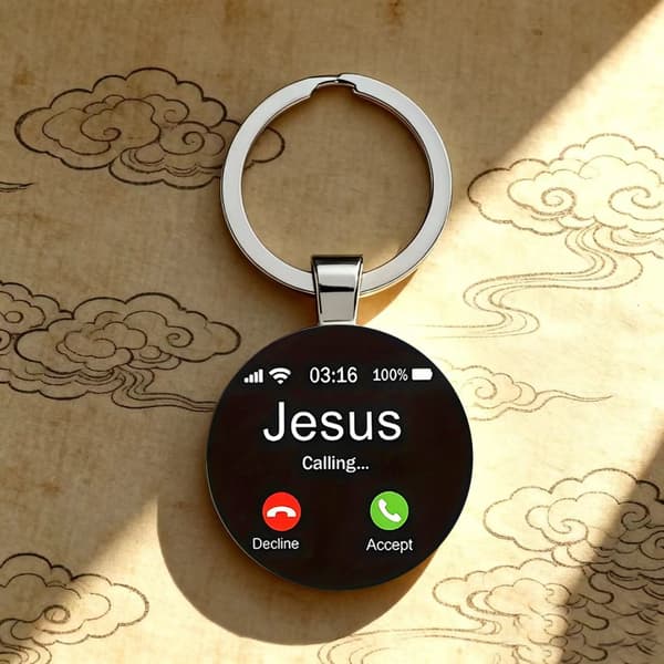 Jesus kalder kristen nøglering i rustfrit stål til mænd og kvinder
