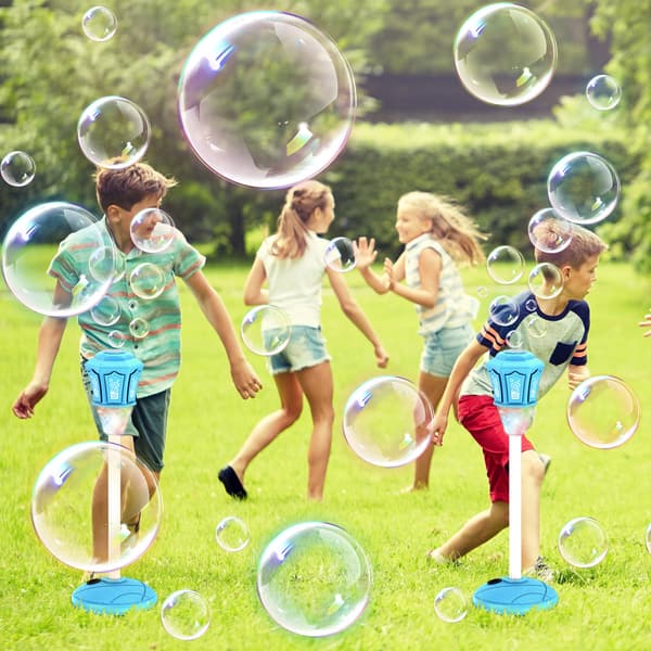 Bubble Machine Automatic Height 47 Inch Vertical Bubble Machine for Outdoor Parties Battery Operated Bubble Machine with Lights Bubble Blower Machine