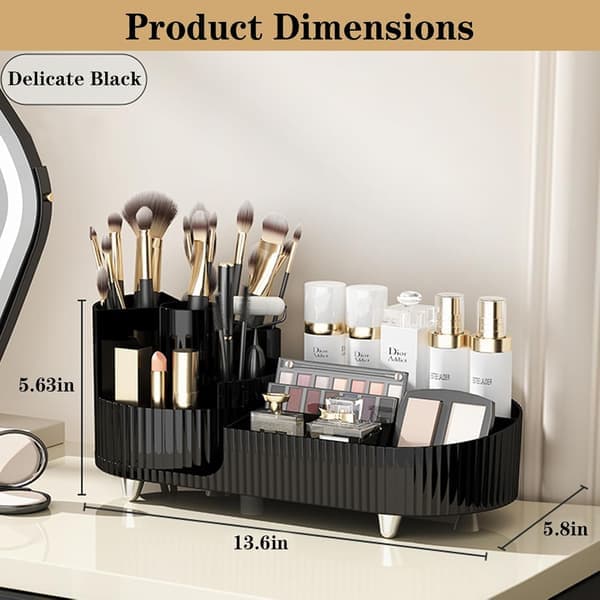 Rotating Makeup Organizer for Dressing Table Cosmetics Organizer for Storage Makeup Brush Holder Skincare O