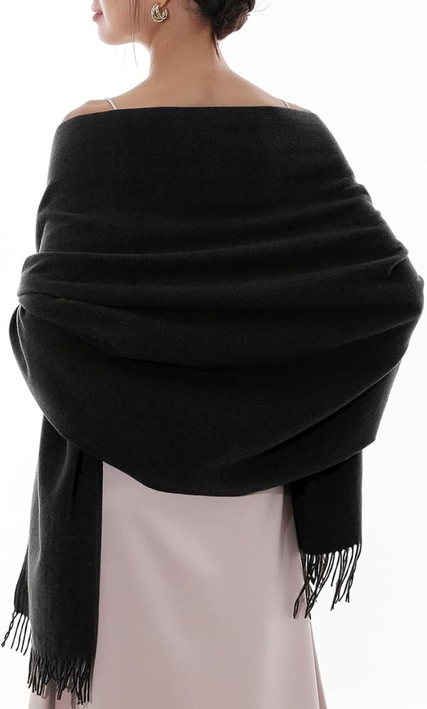Dame Tørklæder Pashmina Sjaler og Slå-om til Bryllup Tørklæder til Kvinder Vinter Black