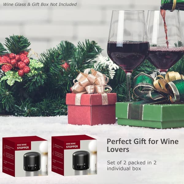 2-pack vinstoppare för champagne- och vinflaskor, återanvändbar flaskpropp som förseglar lufttätt och bevarar vinets smak och fräschör 2B 2B