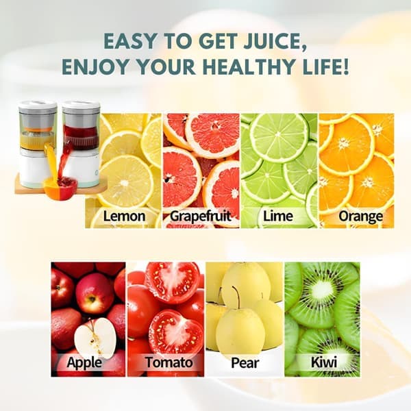 Rechargeable Electric Citrus Juicer - USB-C, Cordless, Portable Orange Juicer