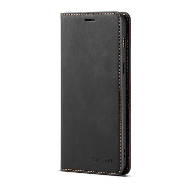FORWENW Samsung Galaxy A8 (2018) plånboksfodral i läder - svart Svart