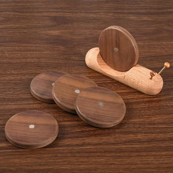 Black Walnut Snail Shaped Coaster Wooden Coaster Unique and Compact Housewarming Gift Desk Ornament.