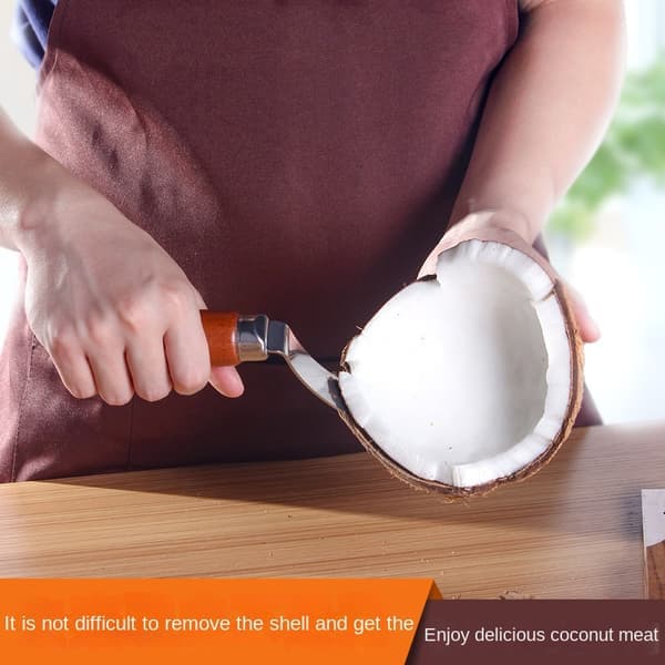 Stainless Steel Coconut Meat Remover, Ergonomic Handle and Blade for Easy Peeling of Fresh Coconuts, Kitchen Utensil 1pcs