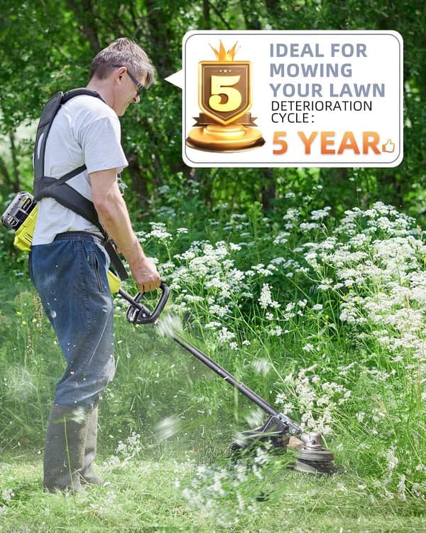 Tråd for gresstrimmer, erstatning kompatibel med Ryobi One+ AC14RL3A 0,065'' trimmertråd for Ryobi gresstrimmer (6 spoler + 1 deksel)