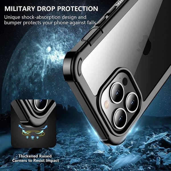 C4U® Shockproof Defence - iPhone 13 Pro Max - Iskunvaimentava kuori Musta Black iPhone 13 Pro Max (6.7)