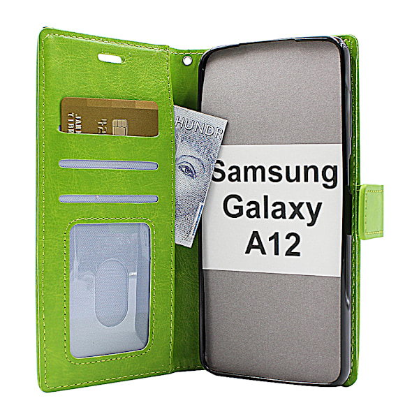 Crazy Horse Wallet Samsung Galaxy A12 (A125F/DS) Grön Grön