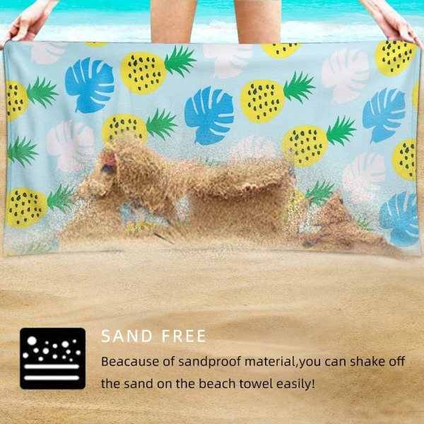 Strandhandduk, Mikrofiber Strandhanddukar, Snabbtorkande Handduk för Simmare Sand Proof Strandhanddukar Coola Poolhanddukar, Superabsorberande Handduk