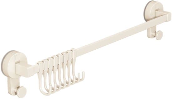 Keittiökoukut - Imukoukut - Keittiövälineteline - Seinäkoukut ilman porausta - Koukut keittiövälineiden, pyyhkeiden ripustamiseen - 6 siirrettävää koukkua - 40 cm