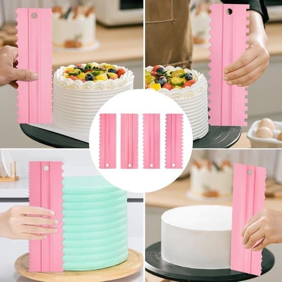 Cake Decorating Set - Cake Scraper Set - Adjustable Cake Scraper - 12 Pieces - Plastic Baking Tools - Cake Edge Smoother - DIY Cake Decoration