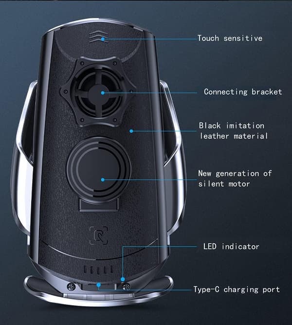 Q3 Smart Sensor Biltelefon Trådløs Lader, 15W Qi Hurtiglading Auto-Klemme Bilholder, Luftventil Telefonholder