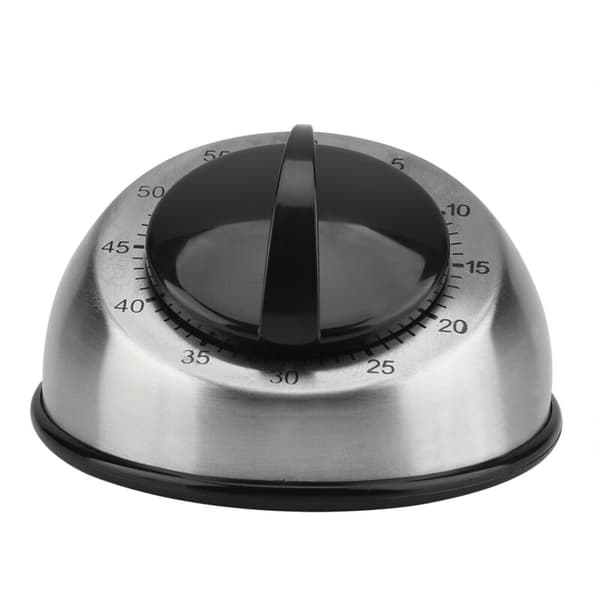 Stainless Steel Kitchen Timer, 60 Minutes, Mechanical Time Reminder