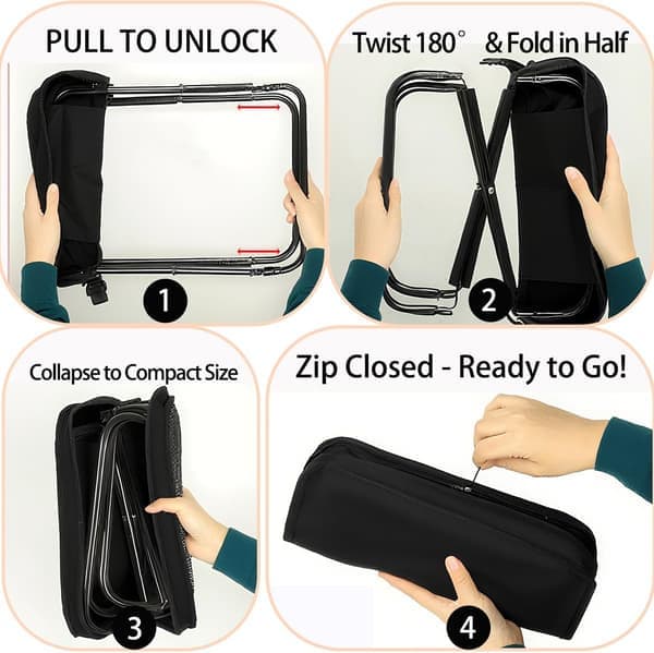 Handbag Stool - 1 Piece - Folding Stool - With Storage Bag - 28×26×23.5 cm - Shoulder Strap - Portable Stool - Folding Stool - Outdoor