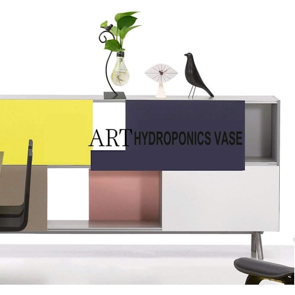Skrivbordsvas i glas för hydroponisk odling, vas med hållare för heminredning, modern kreativ fågelväxtterrariestativ, Scindapsus