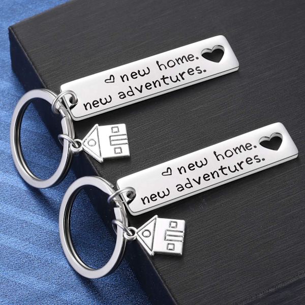 2-pack nyckelring för inflyttningspresent till nya husägare - Nyckelring för inflyttning - Nyckelring för nya husägare - Smycken för nya husägare
