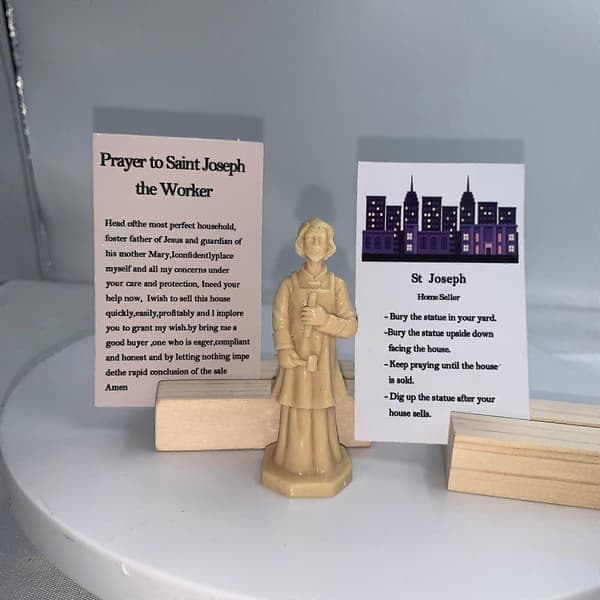 Statue af Sankt Josef, tømrer, Josefs hus, til salg, velsignet, harpiksstatue, Jesu far