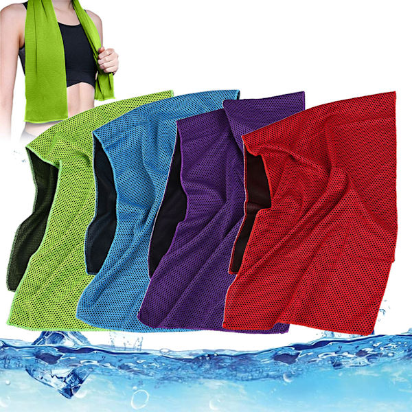 4-pack kylhandduk fitnesshandduk kylhandduk för omedelbar kylning med 4 vattentäta påsar mikrofiber sport handduk för camping vandring yoga golf