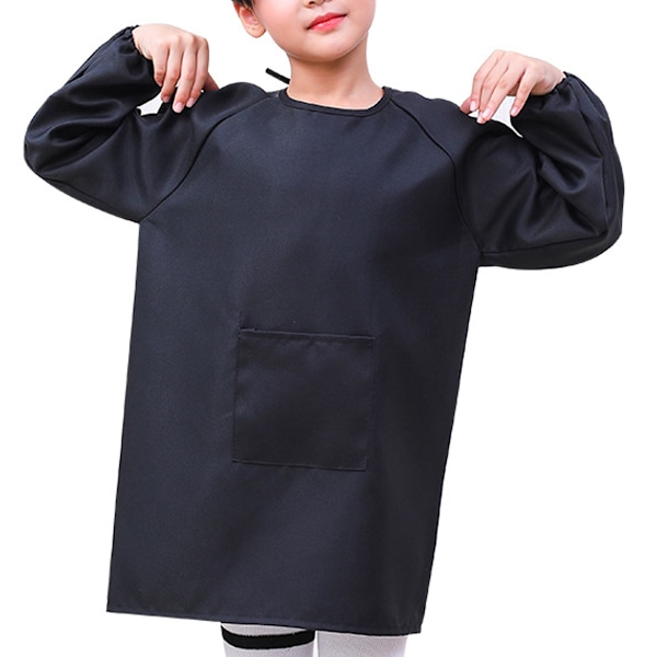 Barnkonst Smock, Förkläde med Ficka för Barn, Konstnärsmålning Förkläden Smocks med Lång Ärm, L