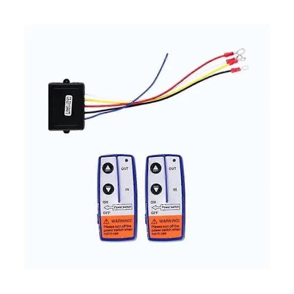 12V 250A Winch Remote Control Switch Winch Control Solenoid Relay Dual Remote Control Set Car Motorcycle Off Road