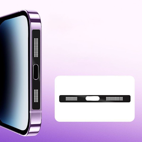 Telefonhögtalare anti-damm mesh för iPhone 12/13/14 Pro Max fyrkantig form 10-pack Svart
