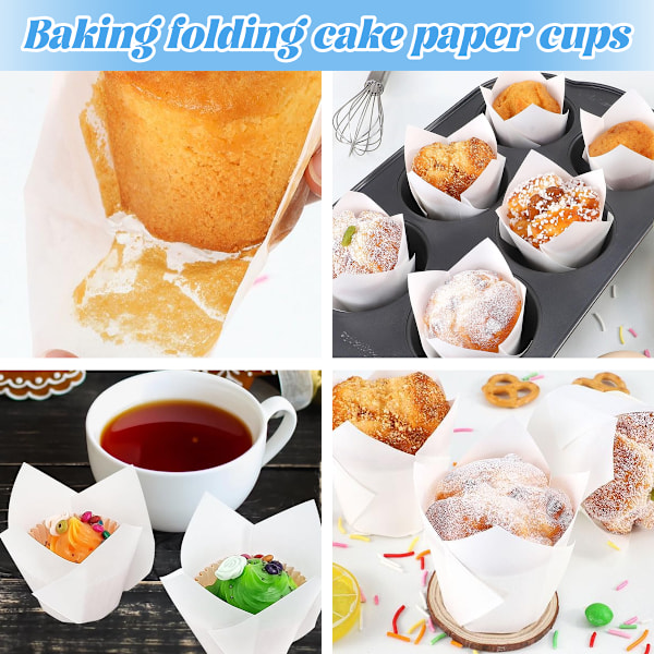 200 st tulpan cupcake liners för bakkoppar tulpan muffins liners, cupcake wrapper