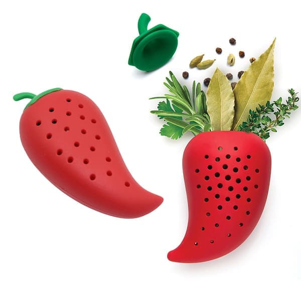 Kreativ 2 STK Chili Stor Kapasitet Silikonfilter Krydderfilter Matlagingskrydderinfuser for å Forbedre Supper Gryter Cider Vin